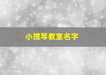 小提琴教室名字