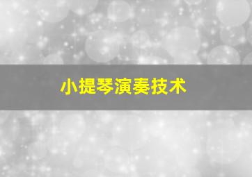 小提琴演奏技术