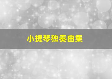 小提琴独奏曲集