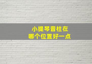 小提琴音柱在哪个位置好一点