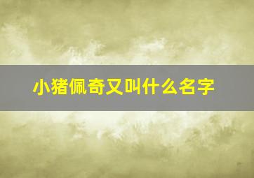 小猪佩奇又叫什么名字