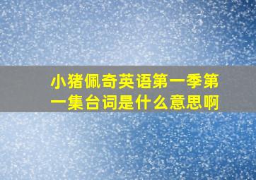 小猪佩奇英语第一季第一集台词是什么意思啊