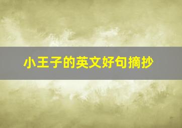 小王子的英文好句摘抄