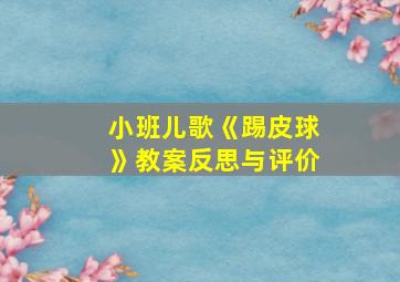 小班儿歌《踢皮球》教案反思与评价