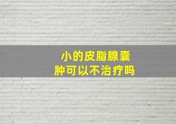 小的皮脂腺囊肿可以不治疗吗