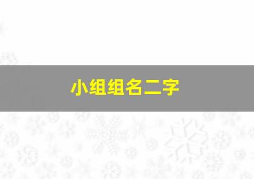 小组组名二字