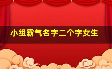 小组霸气名字二个字女生