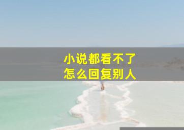 小说都看不了怎么回复别人