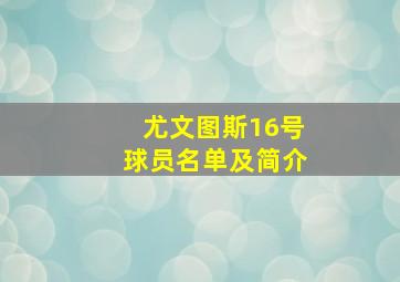 尤文图斯16号球员名单及简介