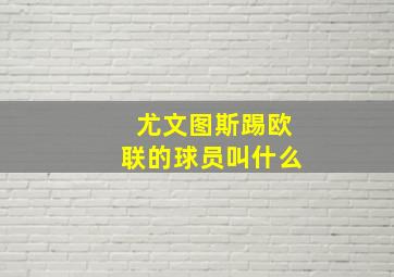 尤文图斯踢欧联的球员叫什么