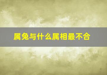 属兔与什么属相最不合