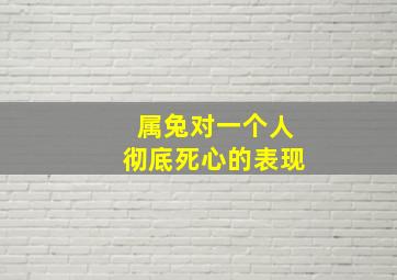 属兔对一个人彻底死心的表现