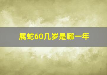 属蛇60几岁是哪一年