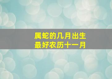 属蛇的几月出生最好农历十一月