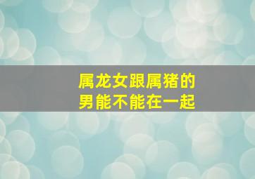 属龙女跟属猪的男能不能在一起