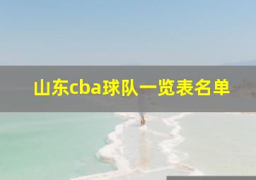 山东cba球队一览表名单