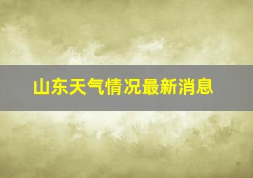 山东天气情况最新消息