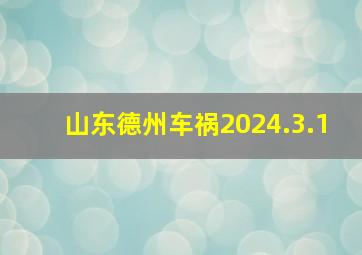 山东德州车祸2024.3.1