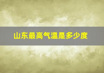 山东最高气温是多少度