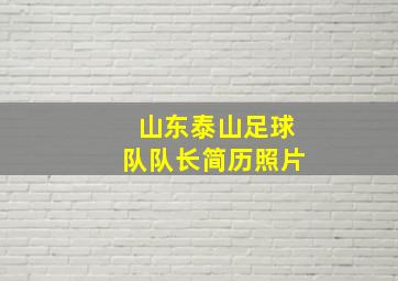 山东泰山足球队队长简历照片