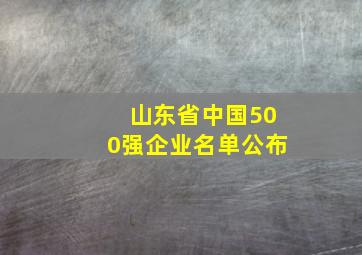 山东省中国500强企业名单公布