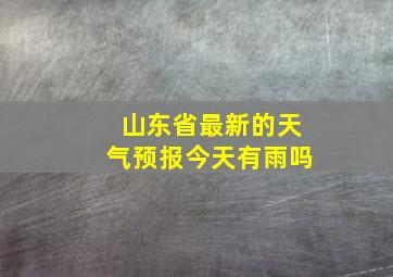 山东省最新的天气预报今天有雨吗