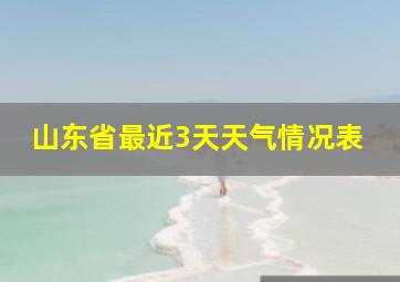 山东省最近3天天气情况表