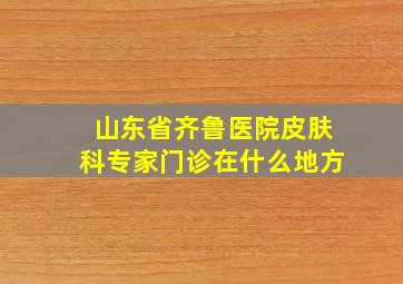 山东省齐鲁医院皮肤科专家门诊在什么地方