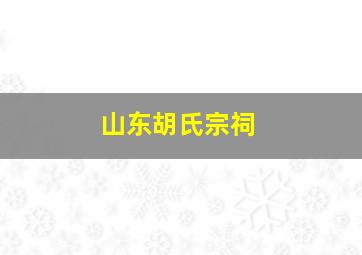 山东胡氏宗祠