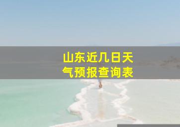 山东近几日天气预报查询表