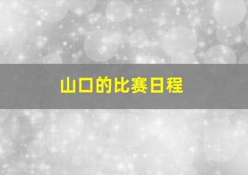 山口的比赛日程