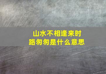 山水不相逢来时路匆匆是什么意思