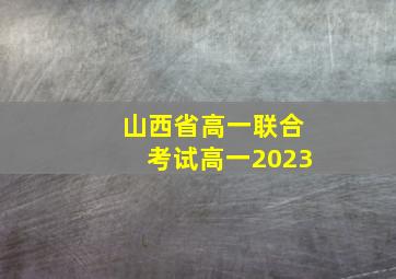 山西省高一联合考试高一2023