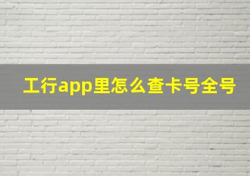 工行app里怎么查卡号全号