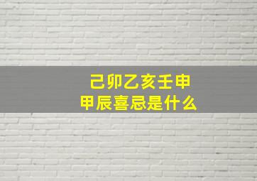 己卯乙亥壬申甲辰喜忌是什么