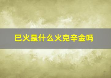 巳火是什么火克辛金吗