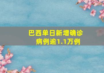 巴西单日新增确诊病例逾1.1万例