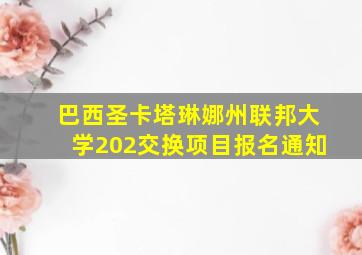 巴西圣卡塔琳娜州联邦大学202交换项目报名通知