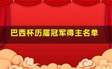 巴西杯历届冠军得主名单