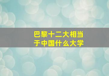 巴黎十二大相当于中国什么大学