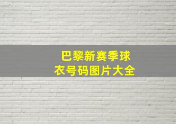 巴黎新赛季球衣号码图片大全