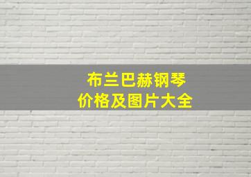 布兰巴赫钢琴价格及图片大全