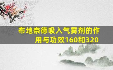 布地奈德吸入气雾剂的作用与功效160和320