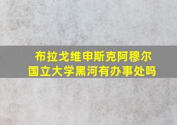 布拉戈维申斯克阿穆尔国立大学黑河有办事处吗