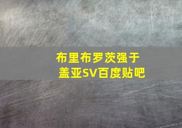 布里布罗茨强于盖亚SV百度贴吧