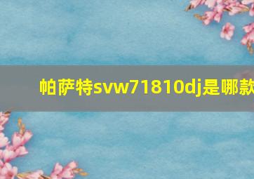 帕萨特svw71810dj是哪款