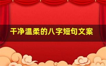 干净温柔的八字短句文案