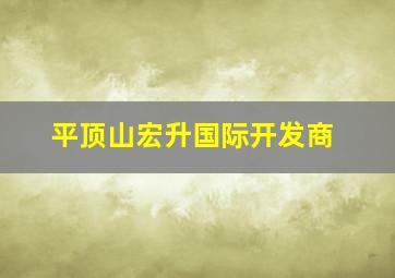 平顶山宏升国际开发商