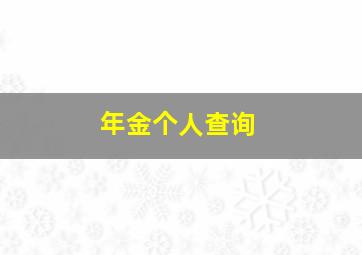 年金个人查询