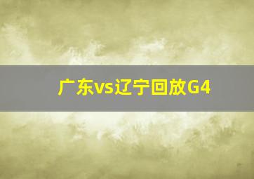 广东vs辽宁回放G4